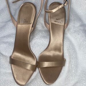 Jeffrey Campbell Metallic Bronze Open-Toe Ankle-Strap Heels